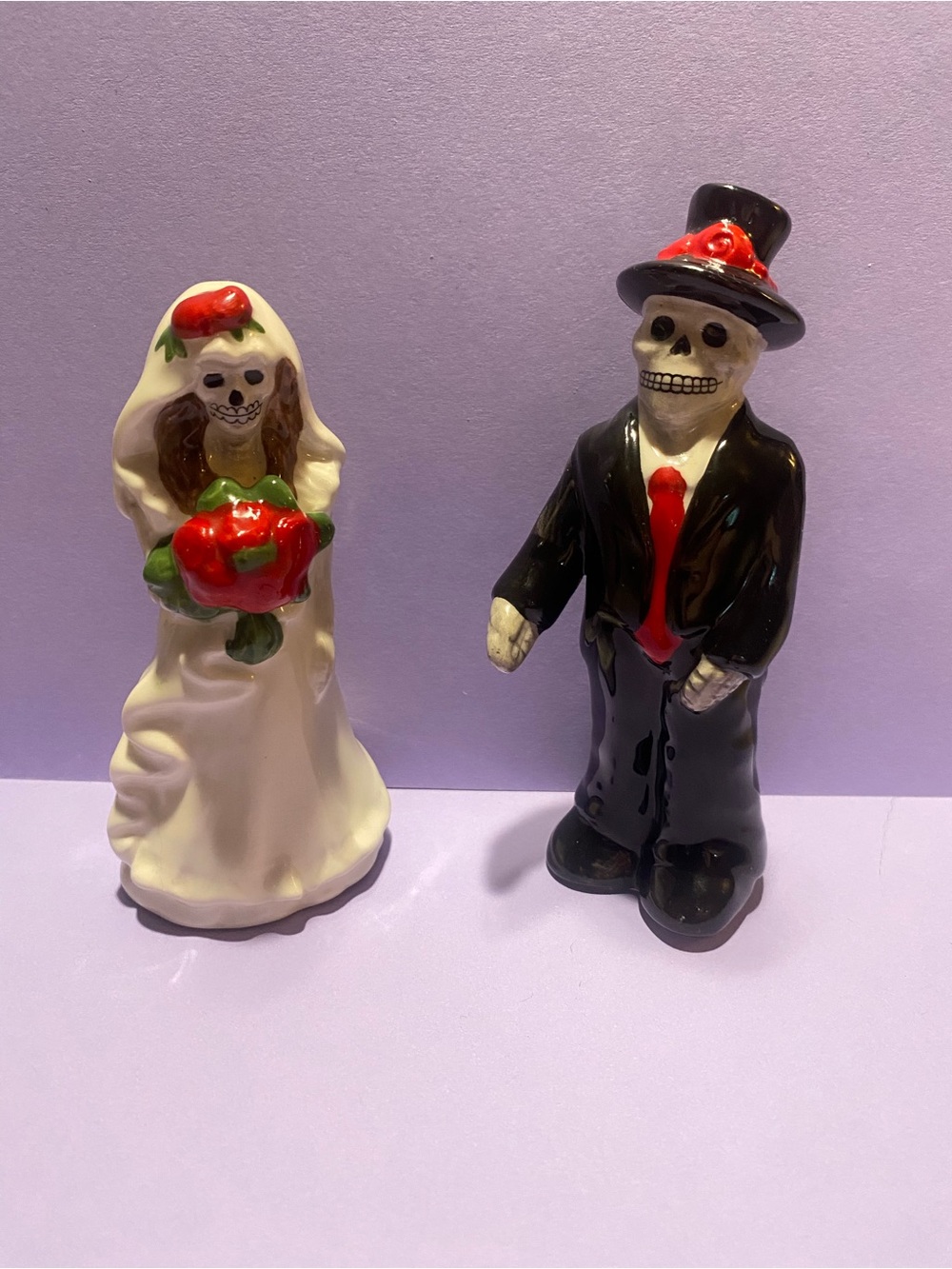 💜 Day of the Dead ~ Bride & Groom Salt & Pepper Shakers